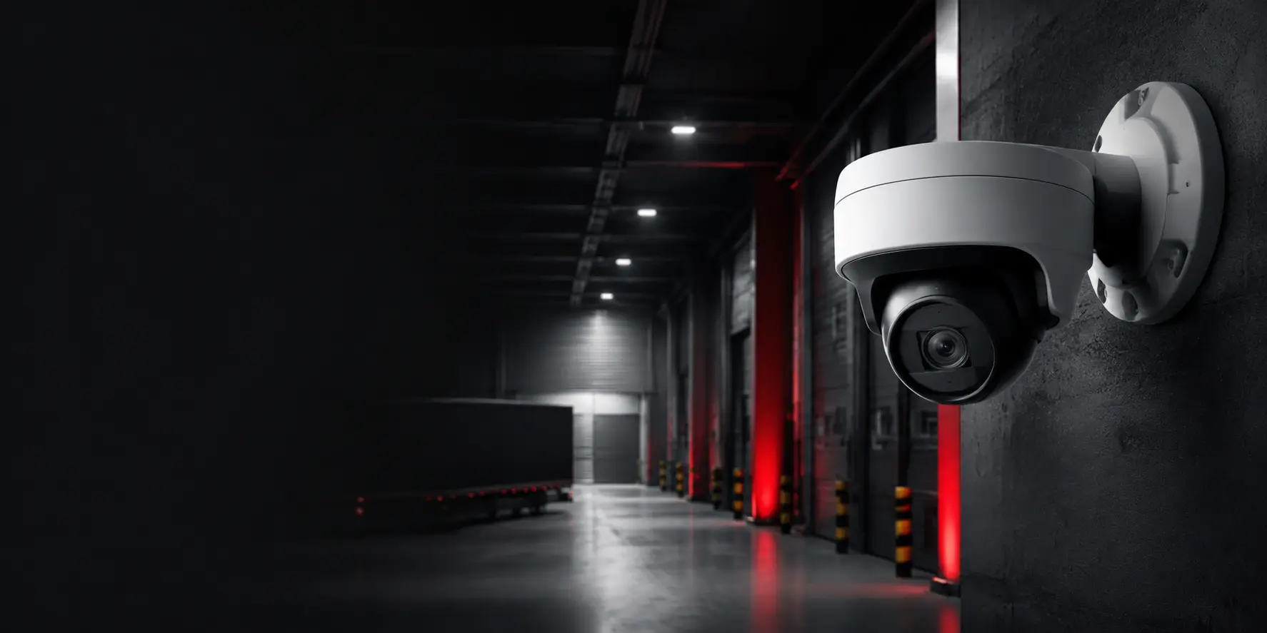 Commercial CCTV camera protecting a business premises
